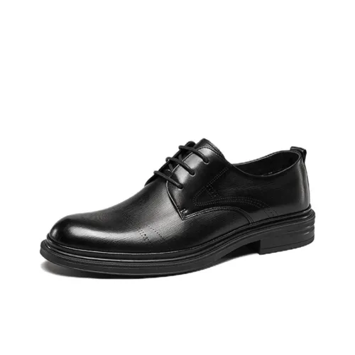 YEARCON Dress Shoes Men Low-Top Black