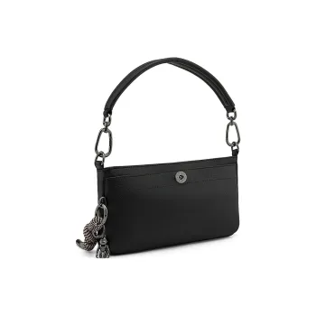 Kipling Casual Shoulder Bag, Tote Bag Black Leather MASHA Collection Regular Unisex Black
