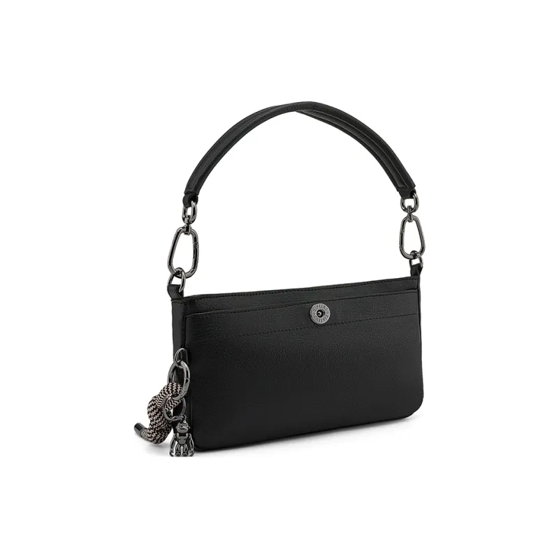 Kipling Casual Shoulder Bag, Tote Bag Black Leather MASHA Collection Regular Unisex Black-0