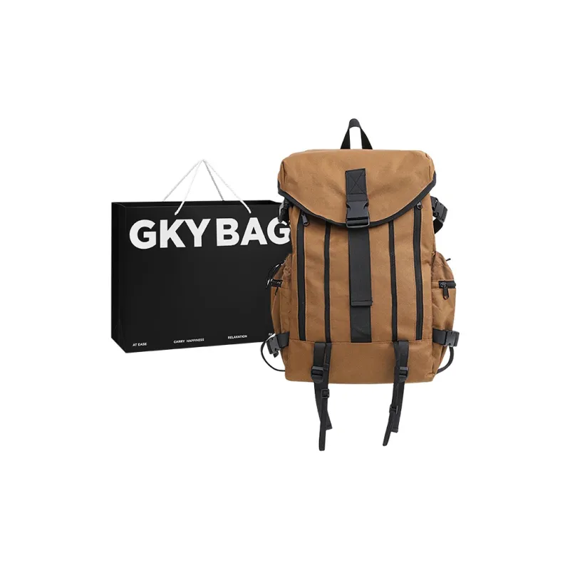 GKY Nylon Laptop Backpack Regular Unisex Black/Green/Orange/Brown-10