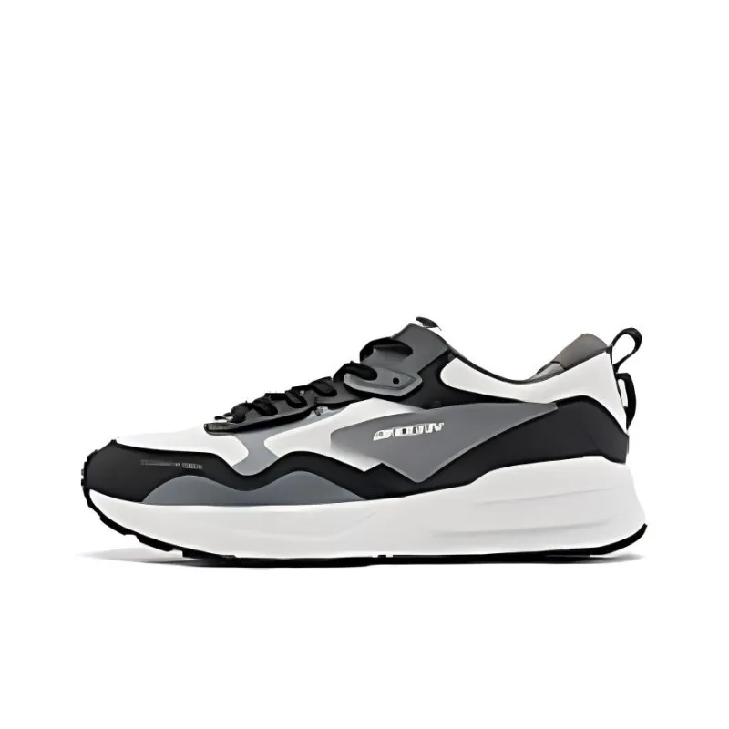 QIAODAN Slip Resistant Breathable Height Increasing Low Top Casual Shoes Men's Birch White/Black-0