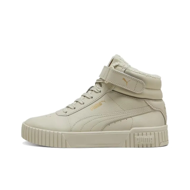 PUMA Carina 2.0 Anti Slip Wear Resistant Mid Top Skateboard Shoes Women's Sand Gold-0