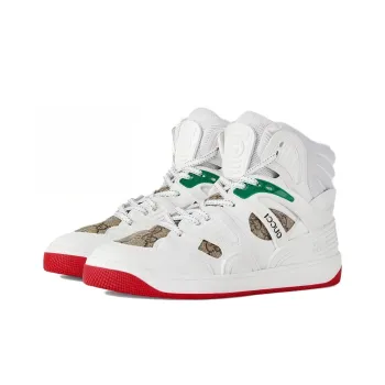GUCCI Women's Basket Sneaker High 'White Demetra Red' Women's