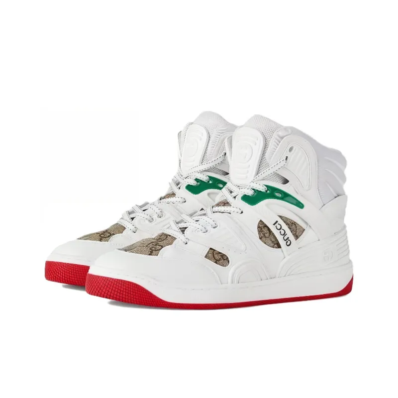 GUCCI Women's Basket Sneaker High 'White Demetra Red' Women's-0