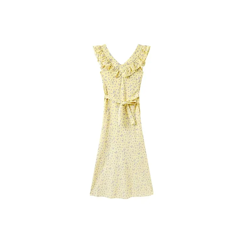 Incolore Short Sleeved Dress Women's Yellow-1