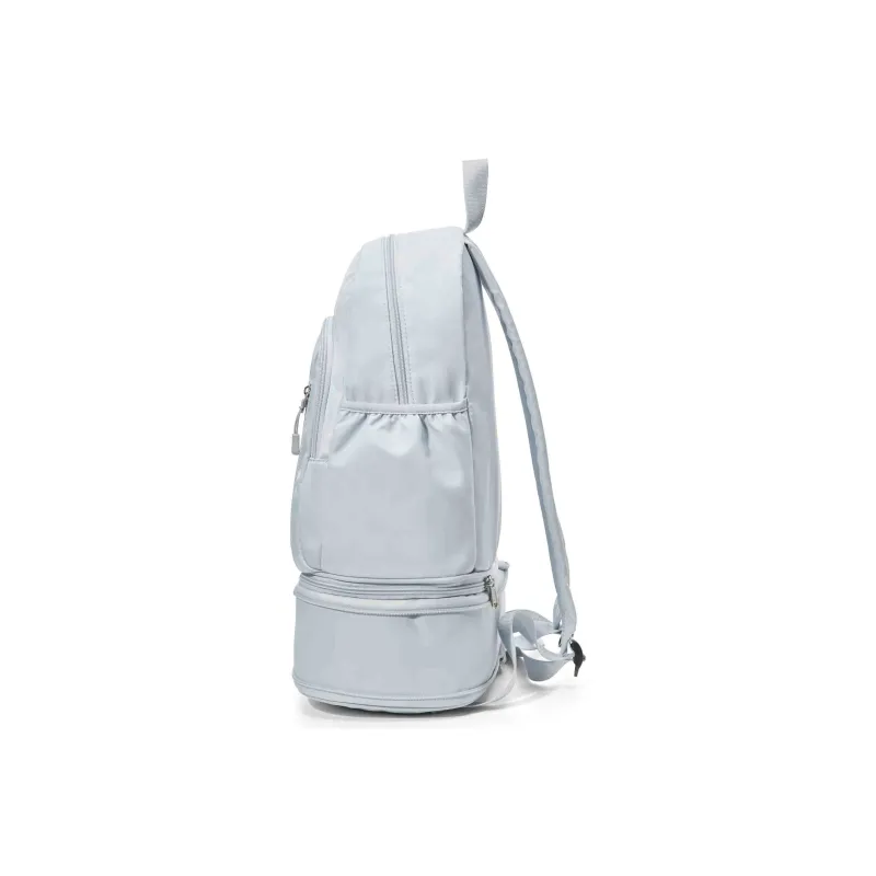 QING QI ZHE Fabric Backpack Travel Backpack Backpack Unisex Black Ecru Light Blue-16