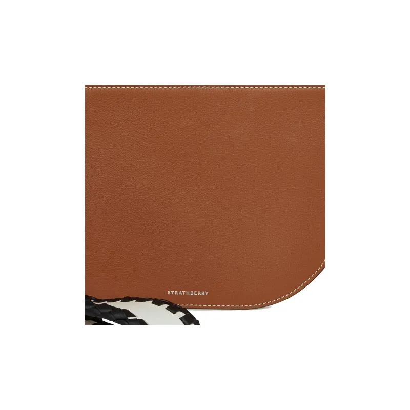 Strathberry COLLAGERIE Collaboration Smooth Calf Leather Clutch Women's Chestnut/Vanilla/Black-3