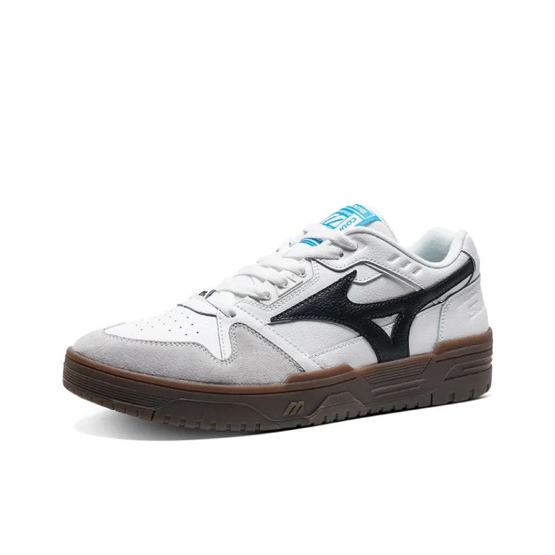 Mizuno Anti Slip Wear Resistant Low Top Casual Shoes Unisex Beige White Black Brown-1