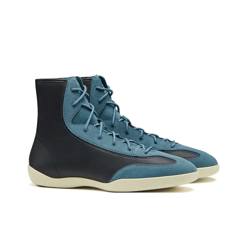 EQLZ EQUALIZER Vintage Basketball Shoes Unisex High Top Phantom Black/Classical Style Blue-2