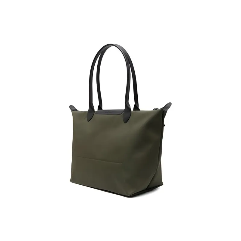 LONGCHAMP Le Pliage Energy Calfskin Tote Bag, Shopping Bag, Canvas Handbag Tubas Women's Olive Green-1