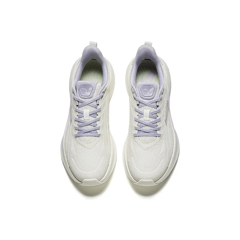 ANTA Stinger 5 Running Shoes Women's Low Top Ivory White/Light Purple Gray-2