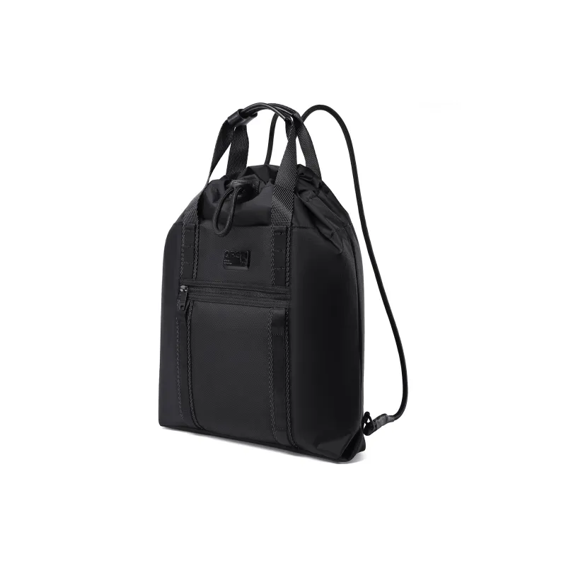 QRST Composite Fabric Backpack Laptop Bag Drawstring Bag Men's Black-1