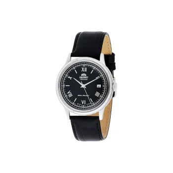 ORIENT Automatic/Manual Mechanical Movement Leather Strap Watch 40.8mm Men's Watches Black Dial