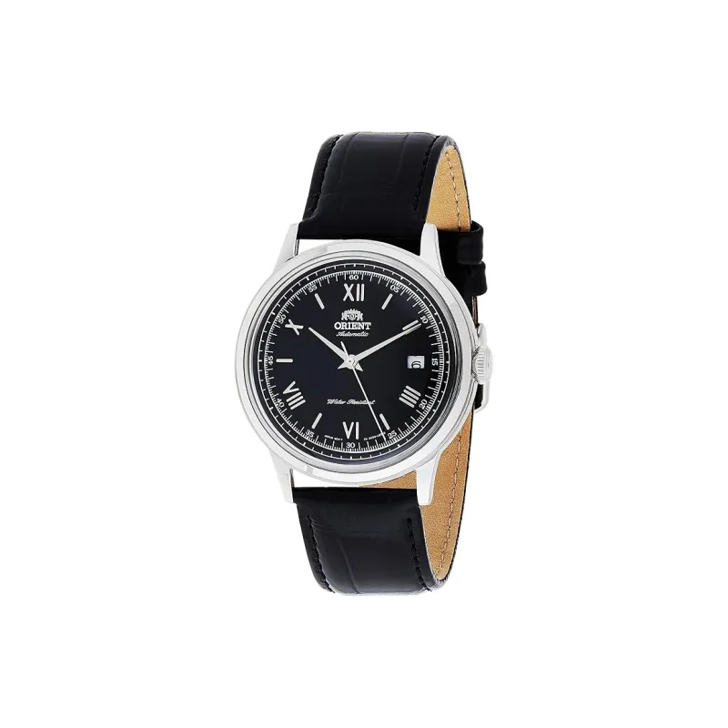 ORIENT Automatic/Manual Mechanical Movement Leather Strap Watch 40.8mm Men's Watches Black Dial-0