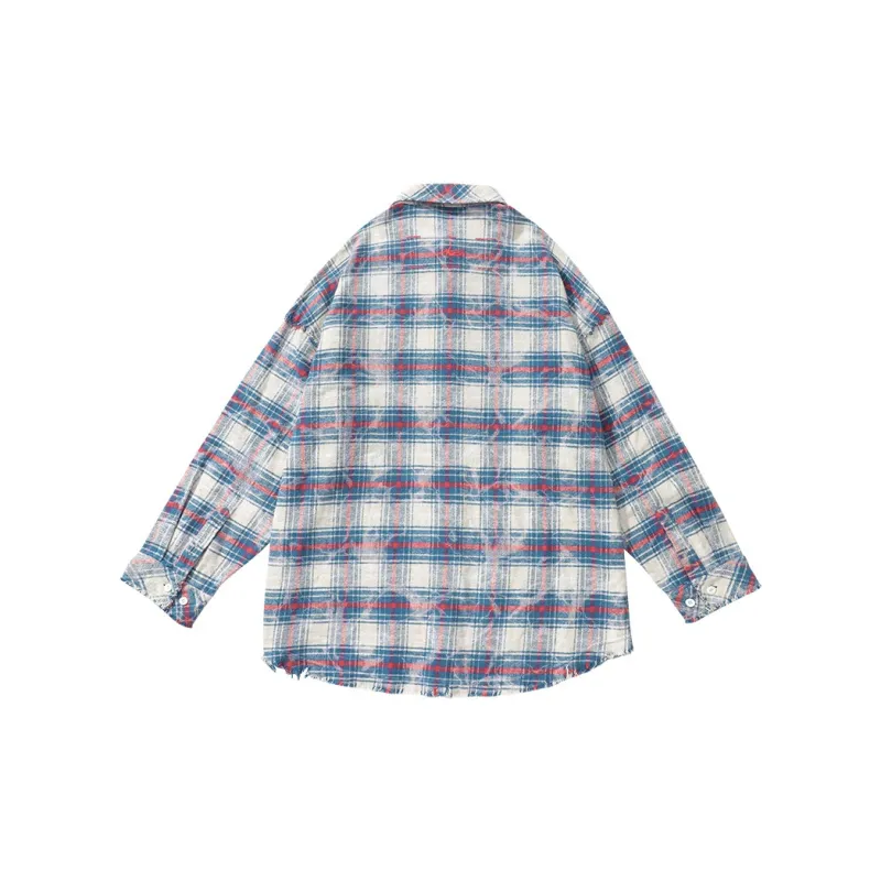GENANX Shirt Unisex Pink Blue Plaid-1