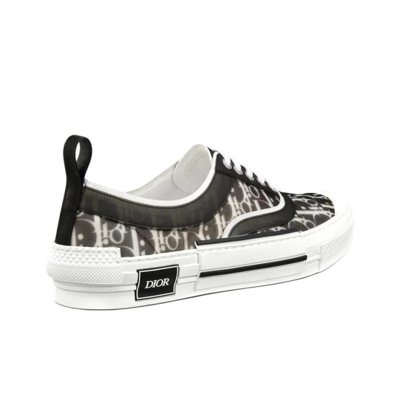 DIOR B23 Low Black Oblique Canvas-3