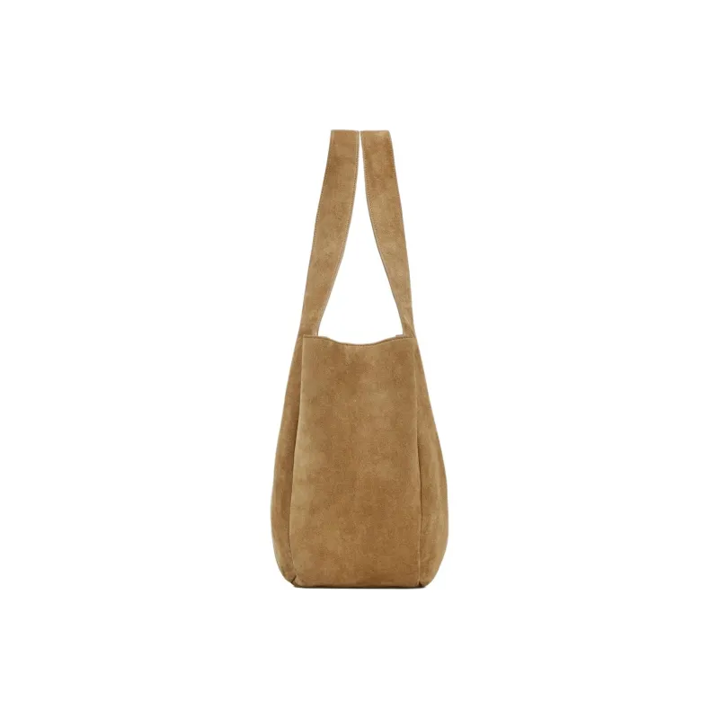 SAINT LAURENT Suede Tote Bag, Shopping Bag, Handbag, Shoulder Bag Women's Camel-3