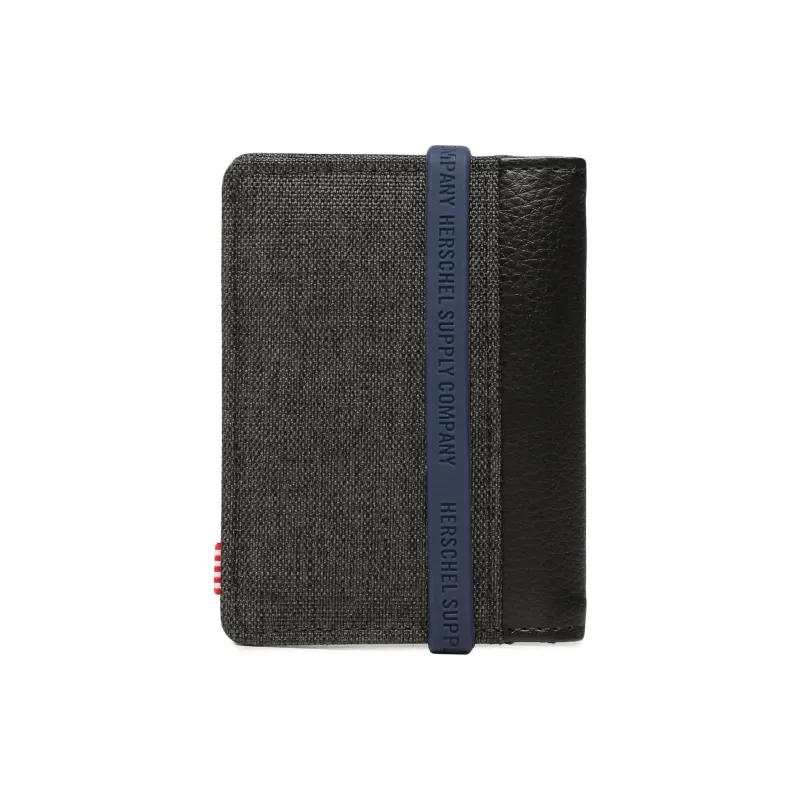 Herschel Faux Leather With Fabric Wallet Men's Gray Black-1