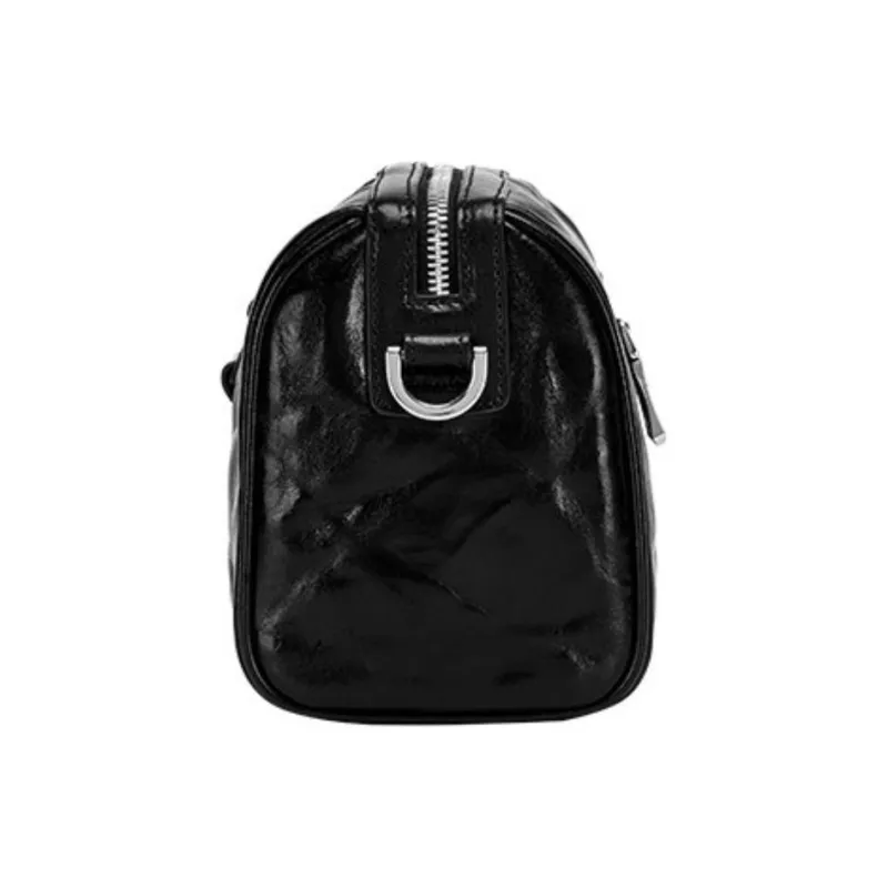 Hush Puppies Cow Leather Crossbody Bag Shoulder Bag Men's Black/Coffee-3