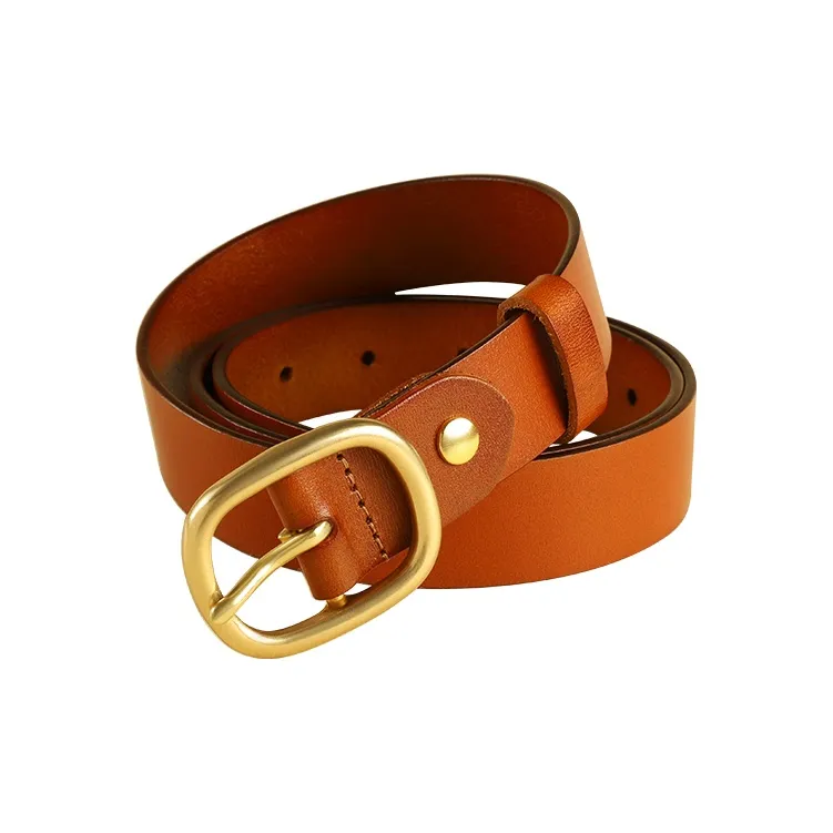 MILLIE'S Minimalist Luxe Elegant Pin Buckle Belt Top Grain Cow Leather Leather Belts Women's Width 2.8CM-3