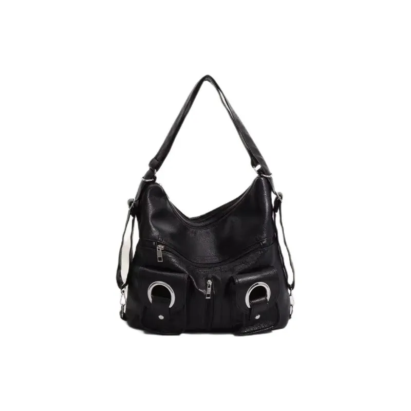 Carksky PU Backpack Women's Black/White-0