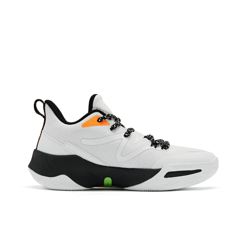 QIAODAN Uh-huh Wear-Resistant Support Balance Low-Top Patented Rebound Technology Basketball Shoes Women's White Orange-1