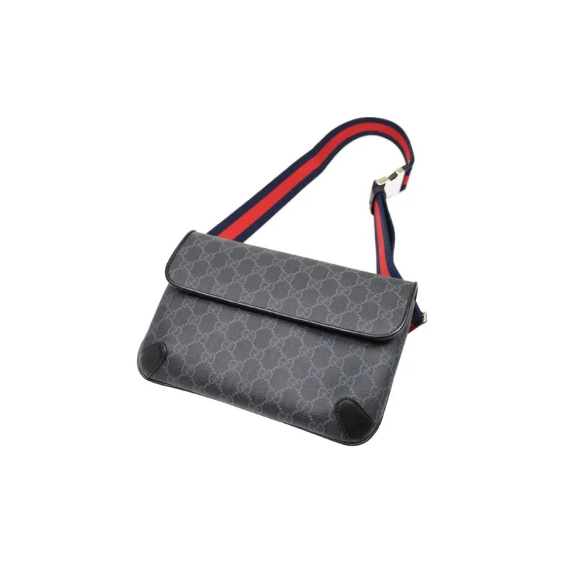 GUCCI PVC Crossbody Bag, Shoulder Bag Unisex Black-3