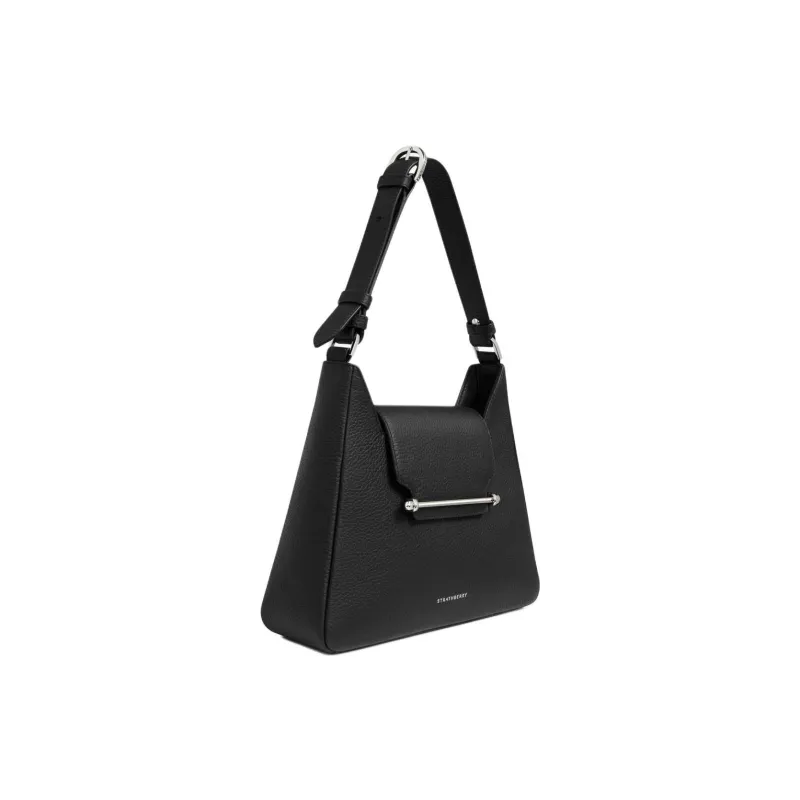 Strathberry Grained Calfskin Hobo Bag Handbag Shoulder Bag Women's Black-1