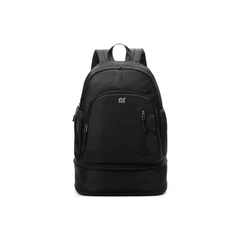 QING QI ZHE Fabric Backpack Travel Backpack Backpack Unisex Black Ecru Light Blue-0