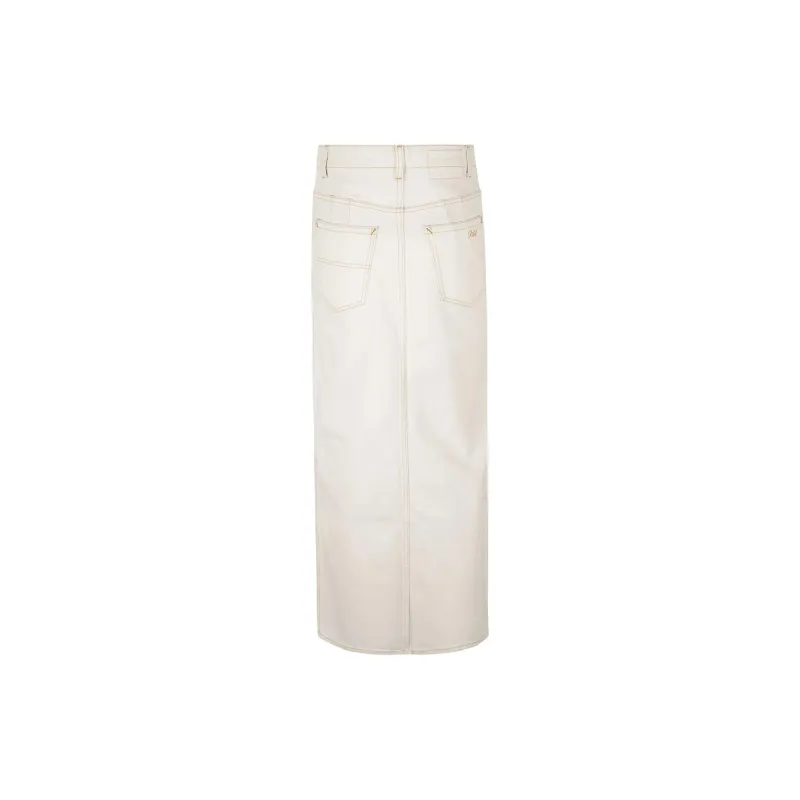 PHILOSOPHY DI LORENZO SERAFINI Front-slit Long Denim Skirt-1