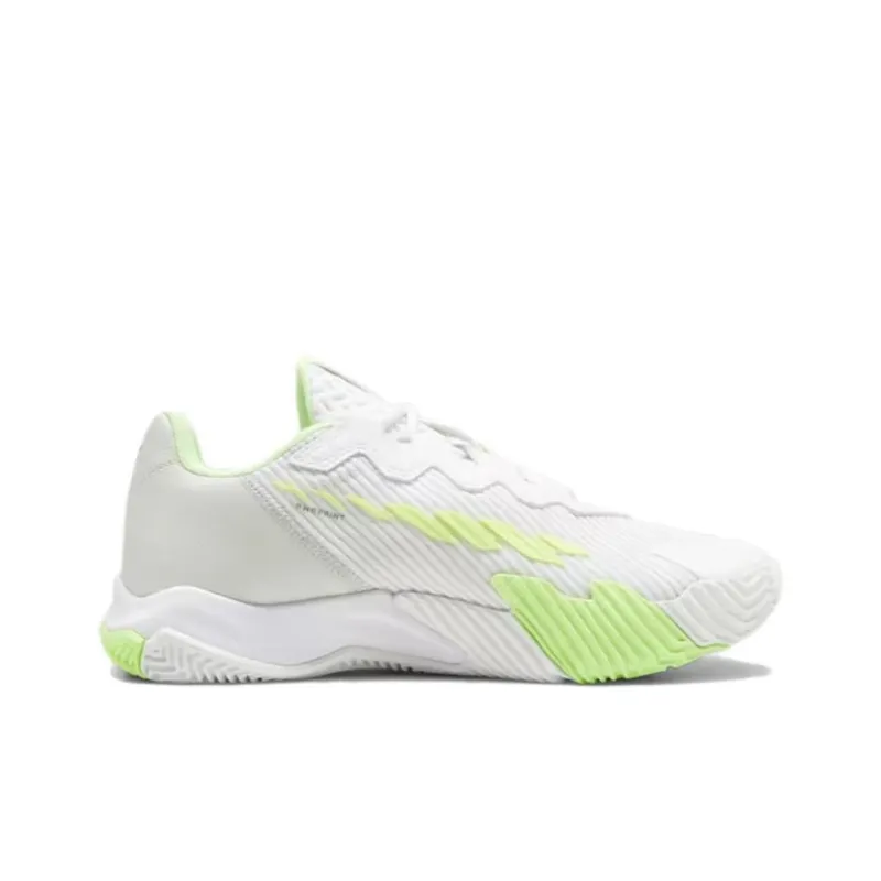 PUMA Nova Slip Resistant, Abrasion Resistant, Lightweight Low Top Training Shoes Unisex White Green-1