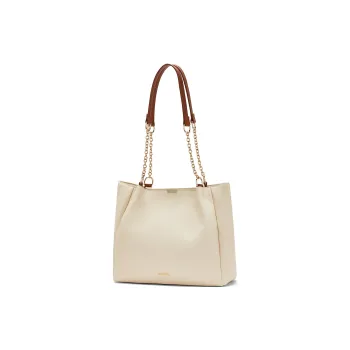 ST&SAT Synthetic Leather Handbag, Shoulder Bag Women's Brown/Pearl White