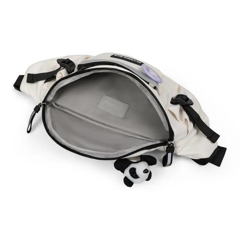 PT'SON Fabric Fanny Pack Sling Bag Shoulder Bag Crossbody Bag Regular Unisex Ecru-2