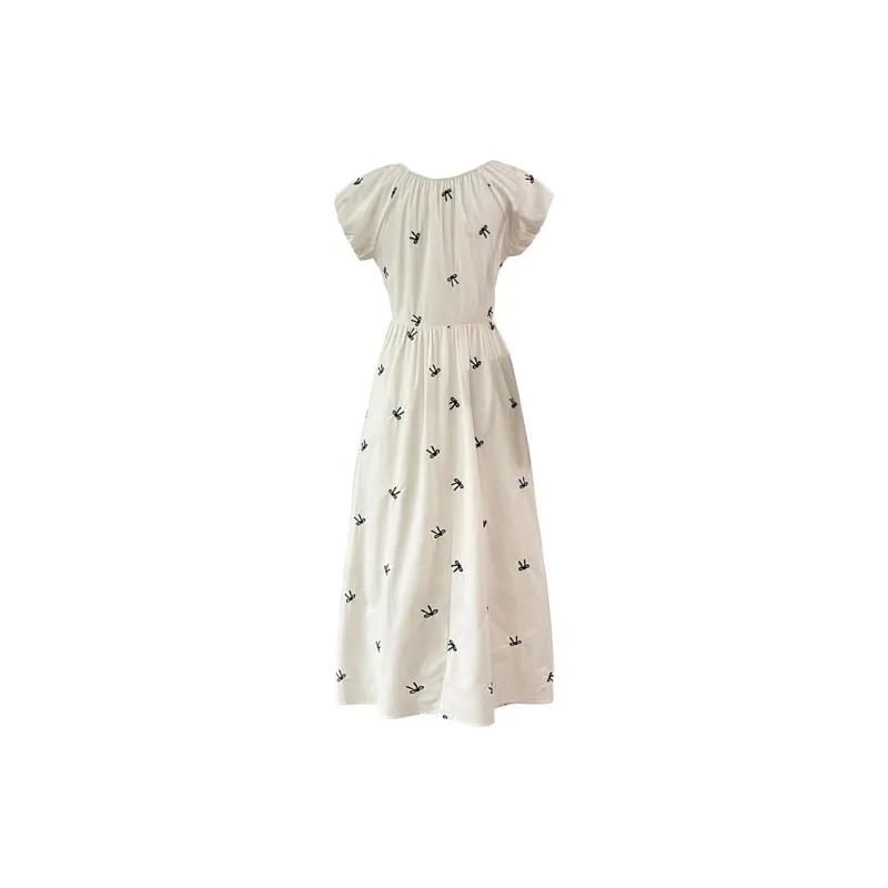 JOSR Short Sleeved Dresses Women's White-1
