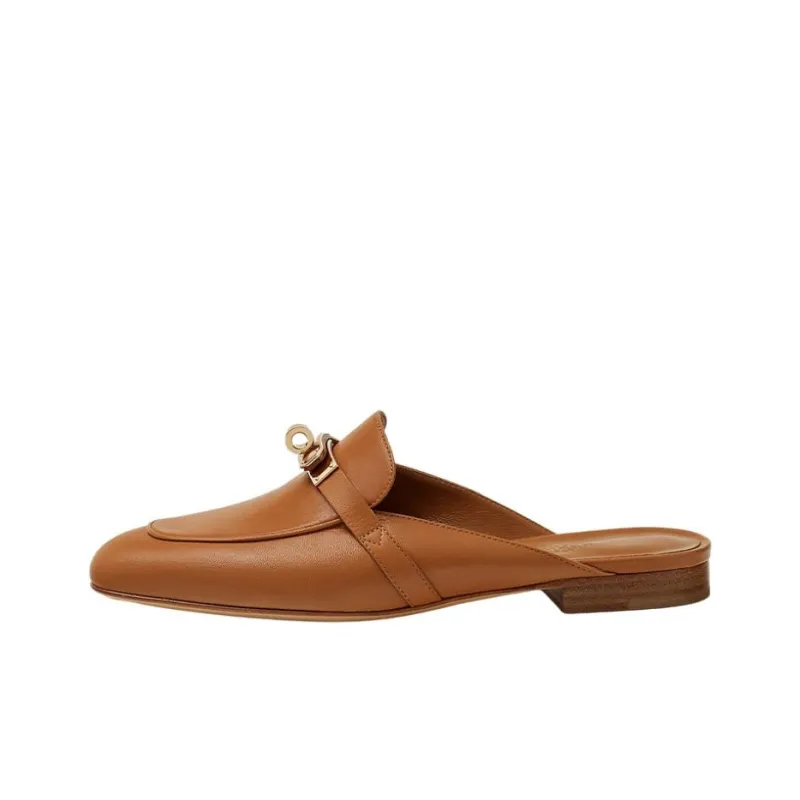 HERMES Casual Single Shoes Women's Brown-0