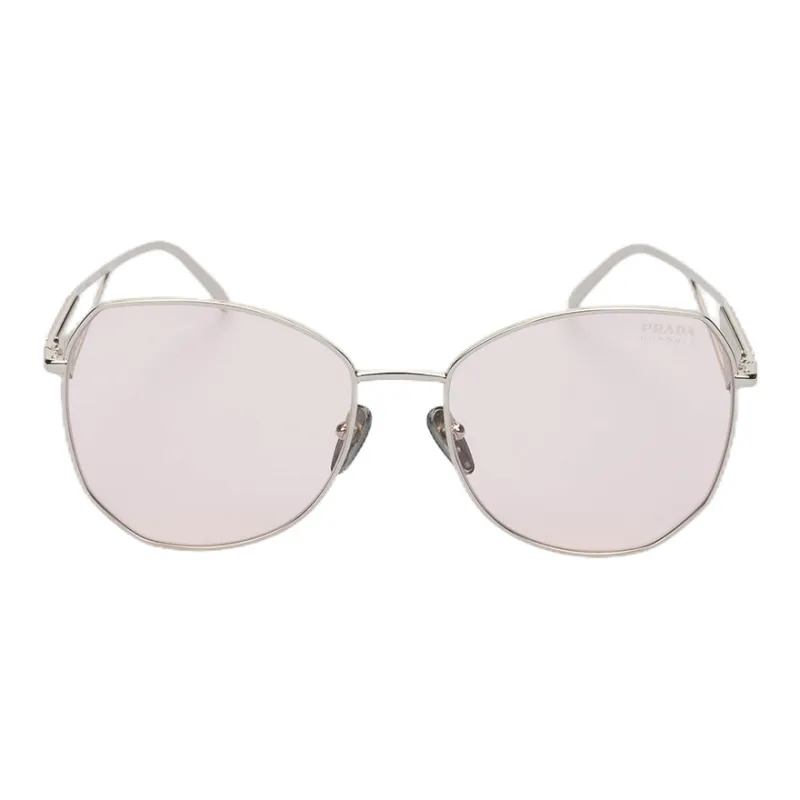 PRADA Triangle logo Round frame Sunglasses-1