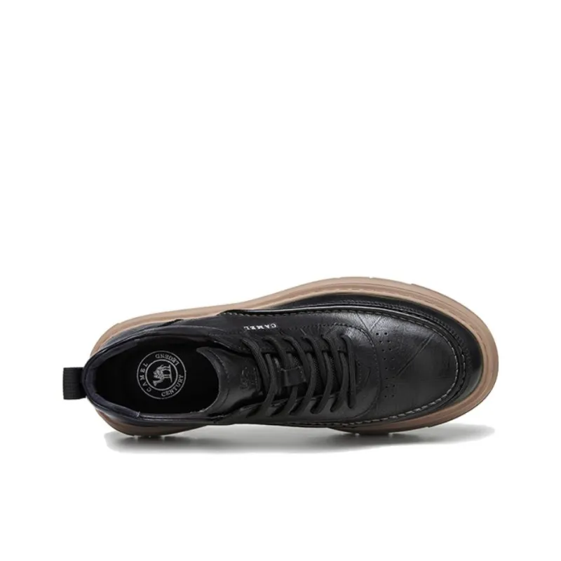 CAMEL Men's Casual Shoes Men Low Top Earth Yellow, Black-7