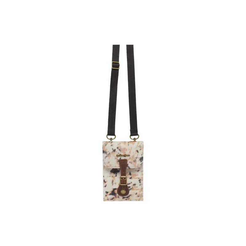 Dr.Martens Genuine Leather With Faux Leather Cell Phone Pouch Women's White & Multicolor-1