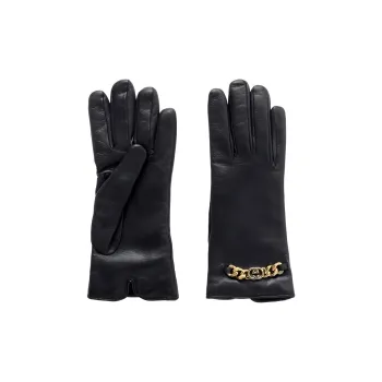 GUCCI Leather Gloves Women's Black