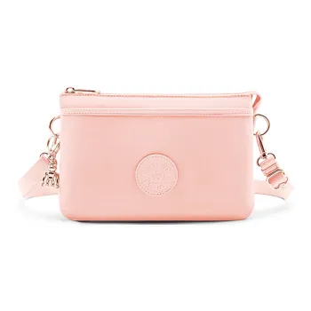 Kipling Polyamide Shoulder Bag, Crossbody Bag Small Size Women's Floral Pink