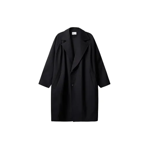 RIVER STONE Trench Coats Unisex Black