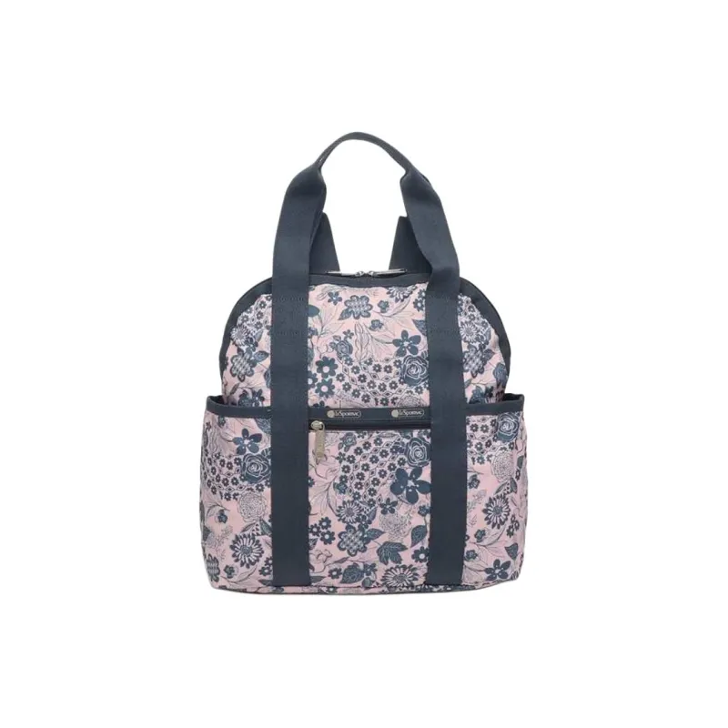LeSportsac Polyester With Canvas Backpack Women's Blue & Pink-0