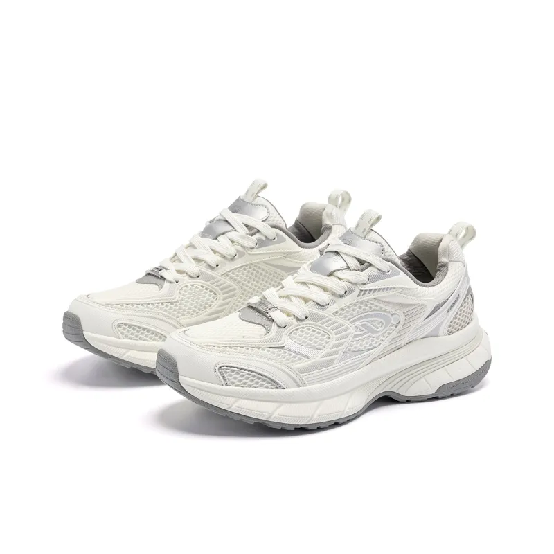 QIAODAN Kaiyuan 2K Coverage Rebound Wear Resistant Lightweight Slip Resistant Low Top Casual Shoes Men's White Gray-5