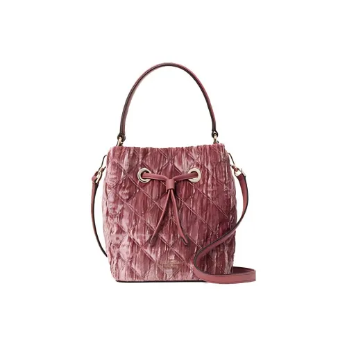 Kate Spade Velour Bucket Bags Crossbody Bag Shoulder Bag Small Size Women's Garnet Pink