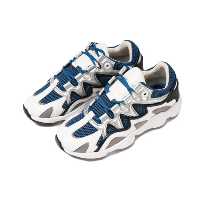 Sandro Low Top Chunky Sneakers Men's White Blue-1