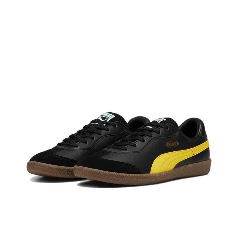 PUMA King Indoor Anti-Slip Wear-Resistant Soccer Shoes Men's Black Yellow-2