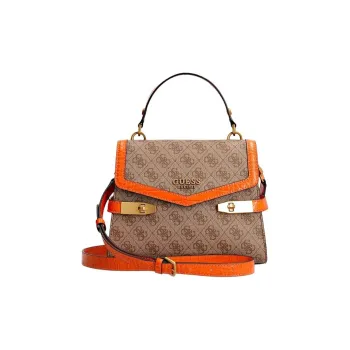 GUESS Synthetic Leather Shoulder Bag Crossbody Bag Handbag Mini Women's Orange And Brown