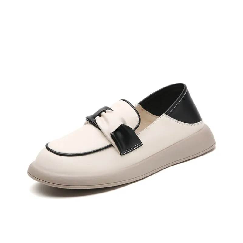 Reivanti Loafers 2cm Women's Beige Black-0