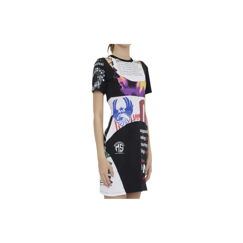 Marine Serre Short-Sleeved Dresses Women's White-3