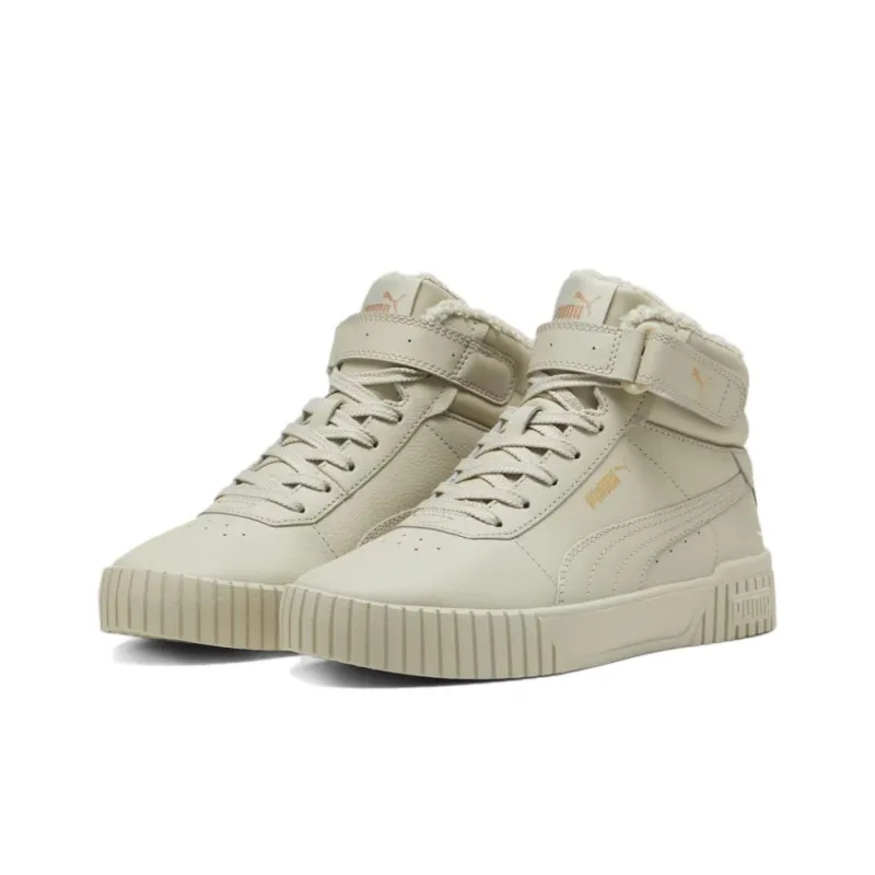 PUMA Carina 2.0 Anti Slip Wear Resistant Mid Top Skateboard Shoes Women's Sand Gold-2